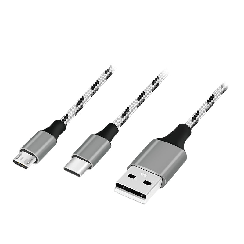 LogiLink CU0202 USB-kablar USB 2.0 1,2 m USB A USB C/Micro-USB A 0,48 Gbit/s 10 W Grå