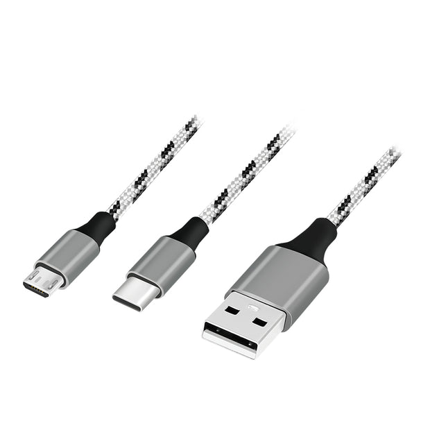 LogiLink CU0202 USB-kablar USB 2.0 1,2 m USB A USB C/Micro-USB A 0,48 Gbit/s 10 W Grå