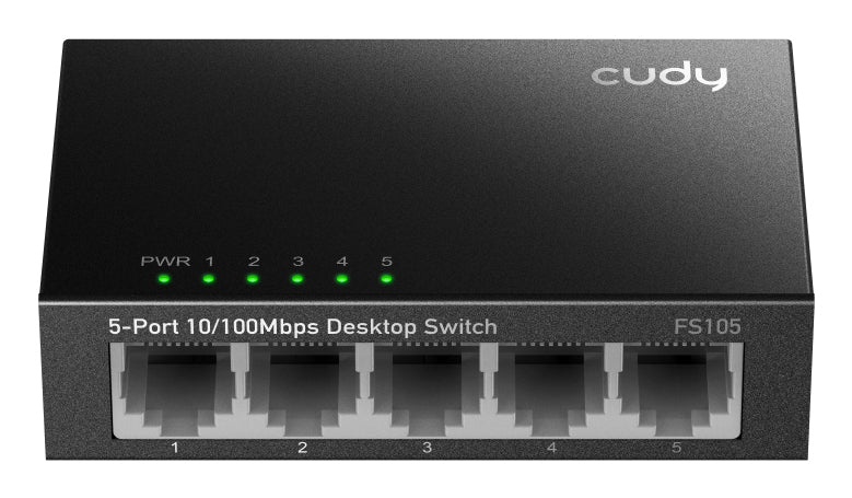 Cudy FS105 nätverksswitchar Ohanterad Fast Ethernet (10/100) Svart