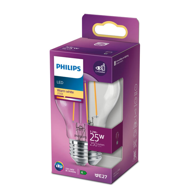 Philips Filamentljuskälla klar 25 W A60 E27