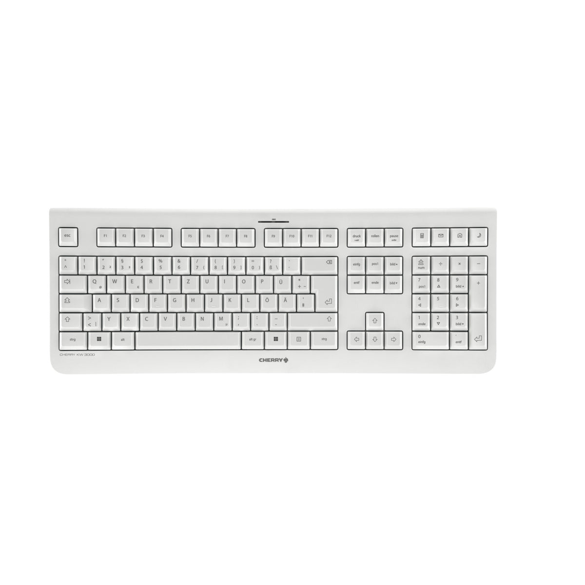 CHERRY KW 3000 tangentbord Universal RF Trådlös QWERTZ tyska Vit