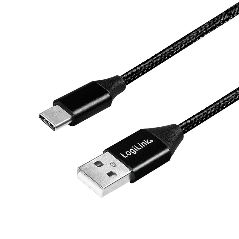 LogiLink CU0140 USB-kablar USB 2.0 1 m USB C USB A 0,48 Gbit/s Svart