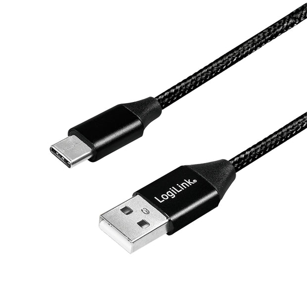 LogiLink CU0140 USB-kablar USB 2.0 1 m USB C USB A 0,48 Gbit/s Svart