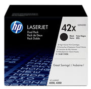 HP 42X 2-pack svart original LaserJet tonerkassett med hög kapacitet