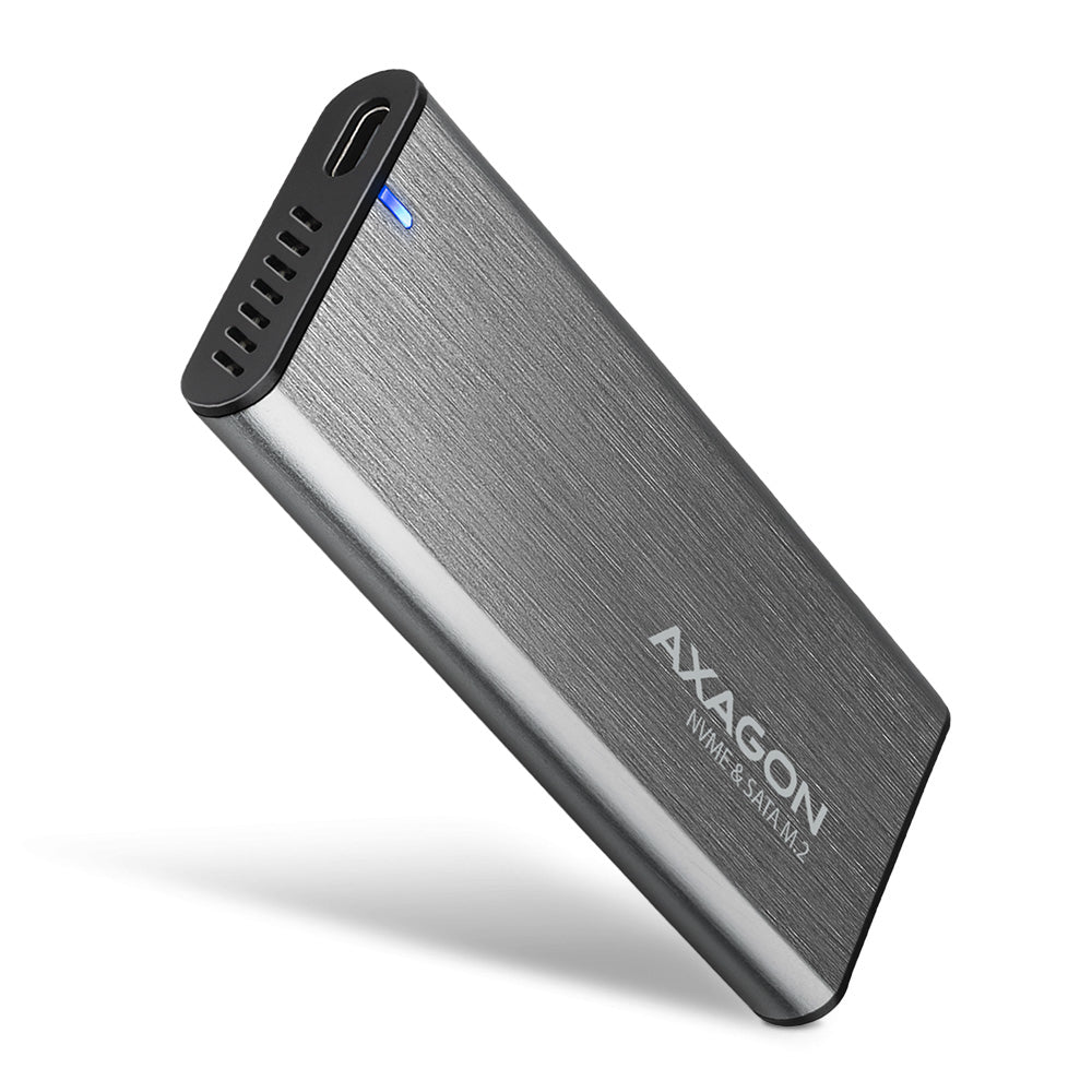 Axagon EEM2-SG2 Hölje för lagringsenheter SSD-inkapsling Grå M.2