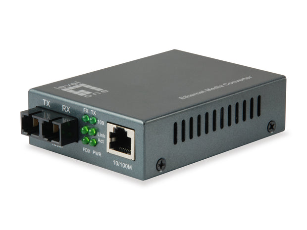 LevelOne FVT-1103 mediakonverterare för nätverk 100 Mbit/s 1310 nm Enkelläge Svart