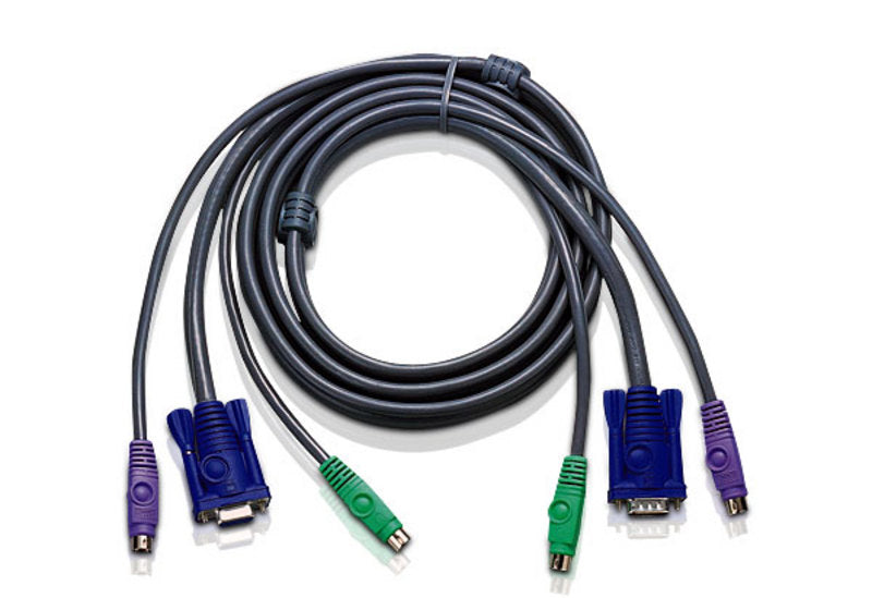 ATEN 10ft PS/2 KVM-kablar Svart 3 m