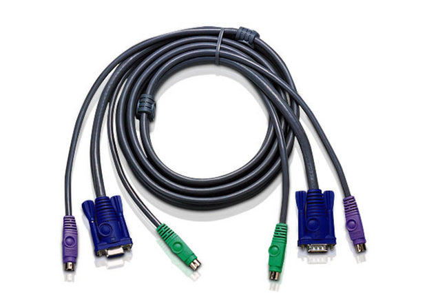 ATEN 10ft PS/2 KVM-kablar Svart 3 m