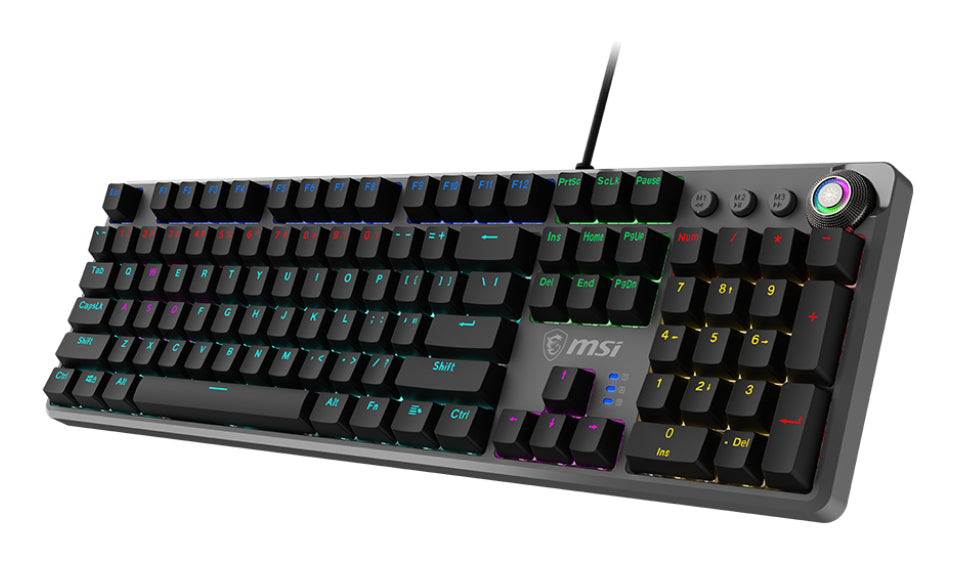 MSI FORGE GK310 RED DE tangentbord Spela USB QWERTY tyska Svart