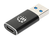 Manhattan 153980 kabelomvandlare (hane/hona) USB A USB C Svart