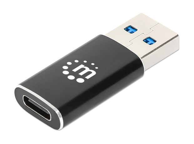 Manhattan 153980 kabelomvandlare (hane/hona) USB A USB C Svart