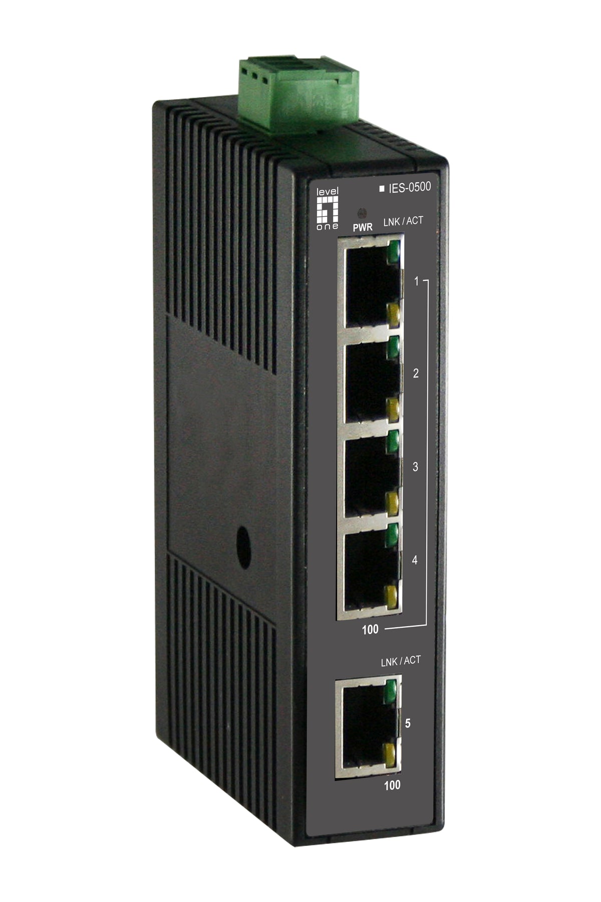 LevelOne IES-0500 nätverksswitchar Ohanterad Fast Ethernet (10/100) Svart