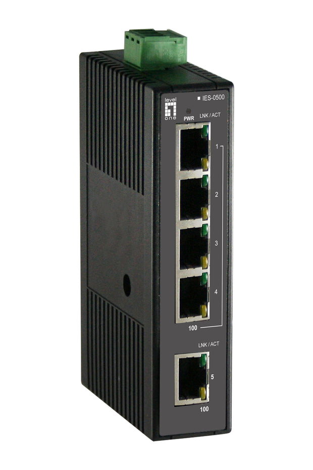 LevelOne IES-0500 nätverksswitchar Ohanterad Fast Ethernet (10/100) Svart
