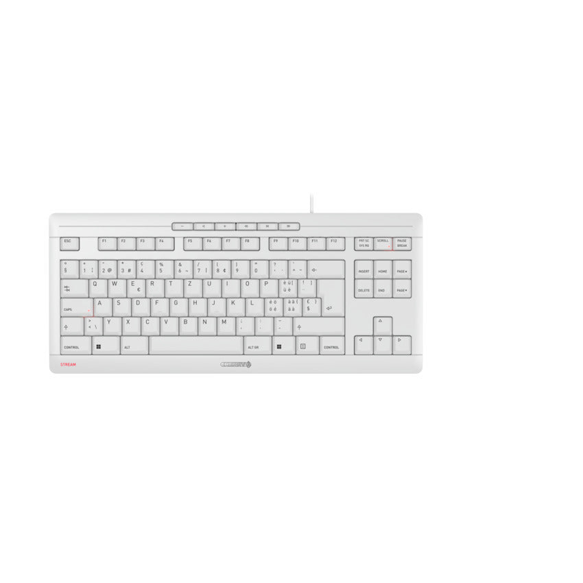 CHERRY STREAM KEYBOARD TKL tangentbord Universal USB QWERTZ schweizisk Vit