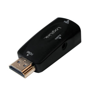 LogiLink CV0107 kabelomvandlare (hane/hona) HDMI VGA Svart