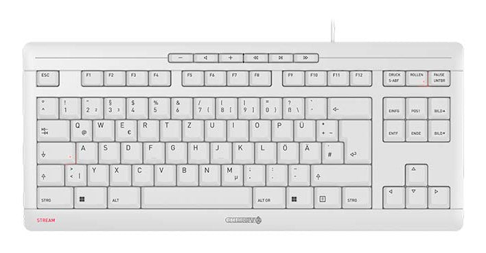 CHERRY STREAM KEYBOARD TKL tangentbord Universal USB QWERTZ tyska Vit