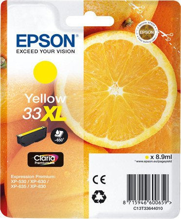 Epson Oranges Singlepack Yellow 33XL Claria Premium Ink