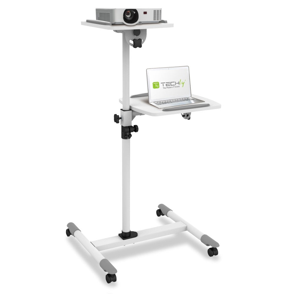 Techly ICA-TB TPM-6 multimediavagnar & ställ Vit Multimediaställ på hjul