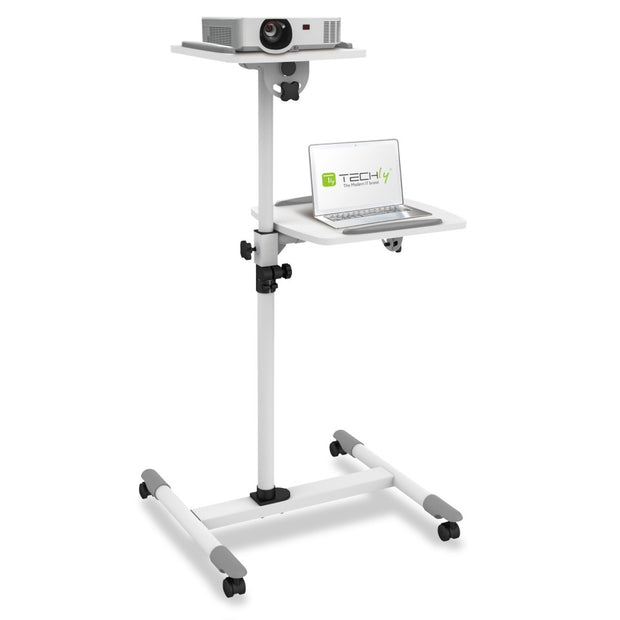 Techly ICA-TB TPM-6 multimediavagnar & ställ Vit Multimediaställ på hjul