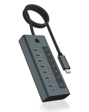 ICY BOX IB-HUB1457-C31 USB 3.2 Gen 1 (3.1 Gen 1) Type-C 10000 Mbit/s Blå