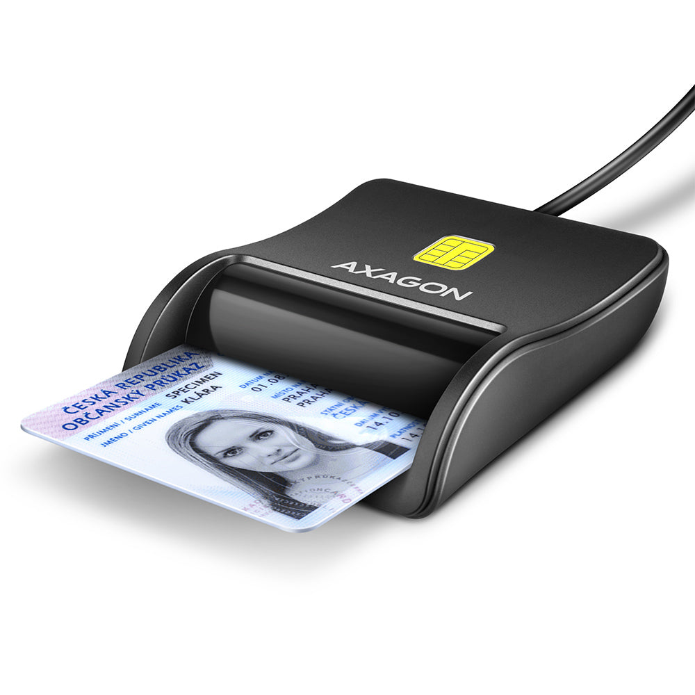 Axagon CRE-SM3N USB Smart card Flat läsare smarta kort inomhus USB 2.0 Svart