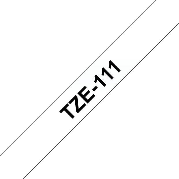 Brother TZE-111 etikett-tejp Svart på transparent