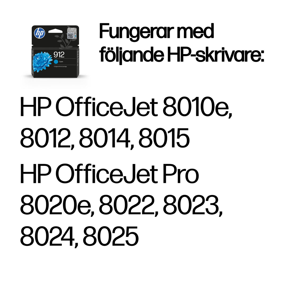 HP 912 cyan original bläckpatron