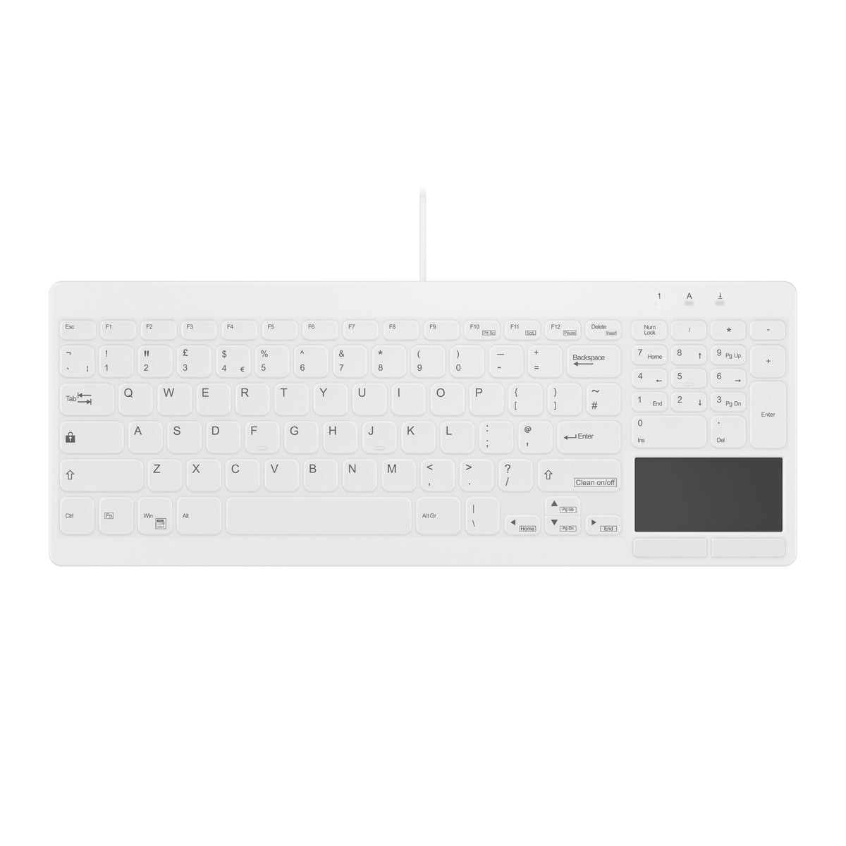Contour Design Active Key AK-C7412 tangentbord Medical USB Engelska (Storbritannien) Vit