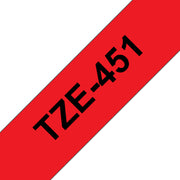 Brother TZE-451 etikett-tejp Svart på rött TZ
