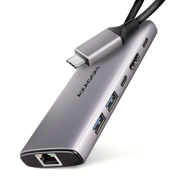 Axagon HMC-6G2L dockningsstationer för bärbara datorer Kabel USB 3.2 Gen 2 (3.1 Gen 2) Type-C Aluminium