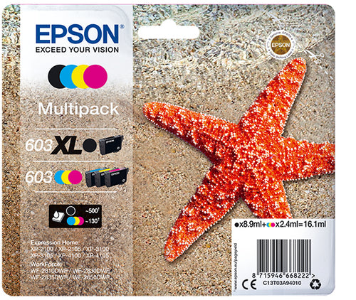 Epson 603 XL bläckpatroner Original Hög (XL) avkastning Svart
