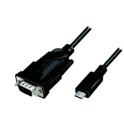 LogiLink AU0051A videokabeladapter 1,2 m USB C VGA (D-Sub) Svart
