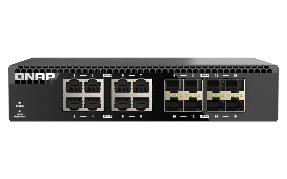 QNAP QSW-3216R-8S8T nätverksswitchar Ohanterad L2 10G Ethernet (100/1000/10000) Svart