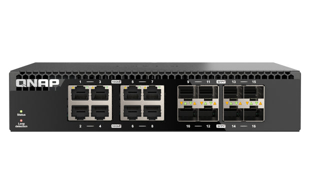 QNAP QSW-3216R-8S8T nätverksswitchar Ohanterad L2 10G Ethernet (100/1000/10000) Svart