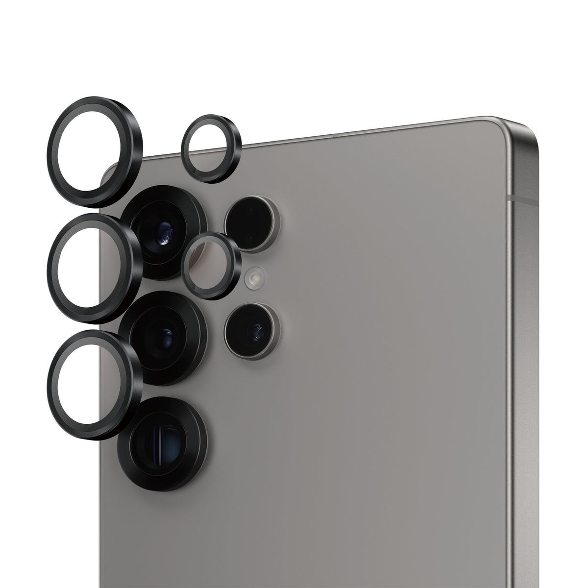 PanzerGlass Hoops Camera Lens Protector Black Samsung Galaxy S25 Ultra Genomskinligt