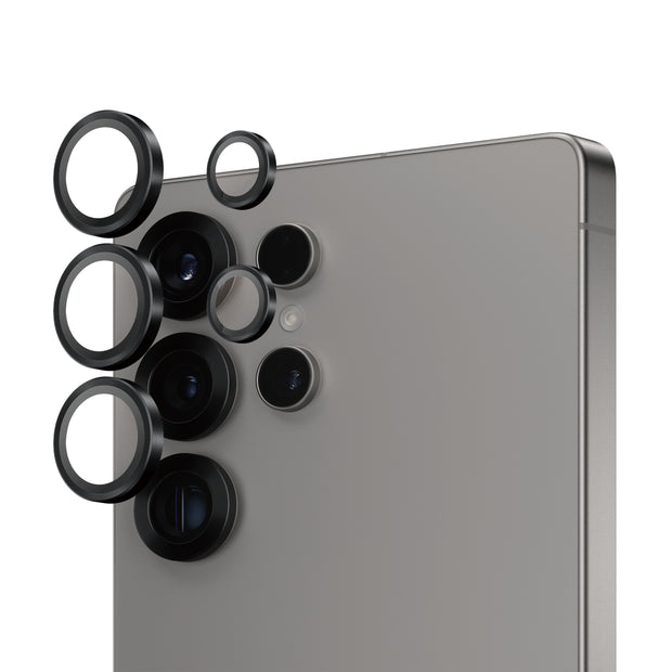 PanzerGlass Hoops Camera Lens Protector Black Samsung Galaxy S25 Ultra Genomskinligt skärmskydd
