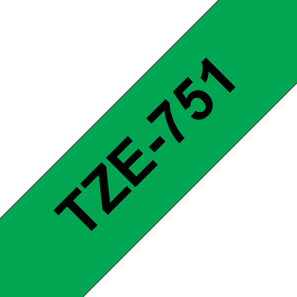 Brother TZE-751 etikett-tejp Svart på grön