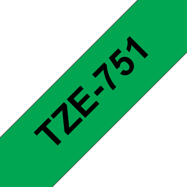 Brother TZE-751 etikett-tejp Svart på grön