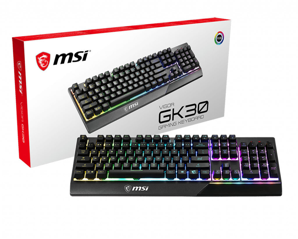MSI Vigor GK30 tangentbord Spela USB QWERTZ tyska Svart