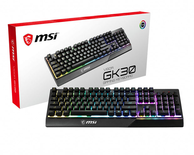 MSI Vigor GK30 tangentbord Spela USB QWERTZ tyska Svart