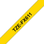 Brother TZE-FX611 etikett-tejp Svart på gul