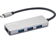 Sandberg 336-32 gränssnittshubbar USB 3.2 Gen 1 (3.1 Gen 1) Type-C 5000 Mbit/s Grå