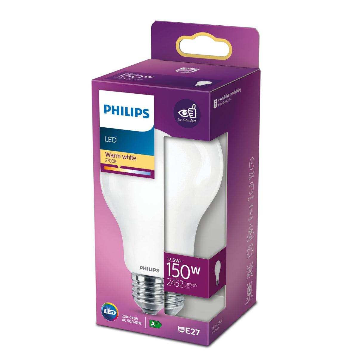 Philips Filamentljuskälla frostad 150 W A67 E27