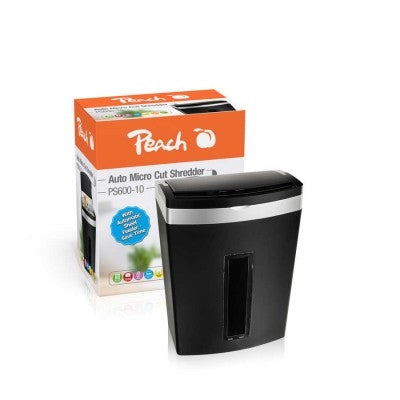 Peach PS600-10 dokumentförstörare Mikrostrimling 63 dB Svart
