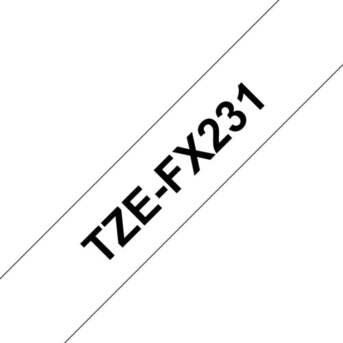 Brother TZE-FX231 etikett-tejp Svart på vitt TZ