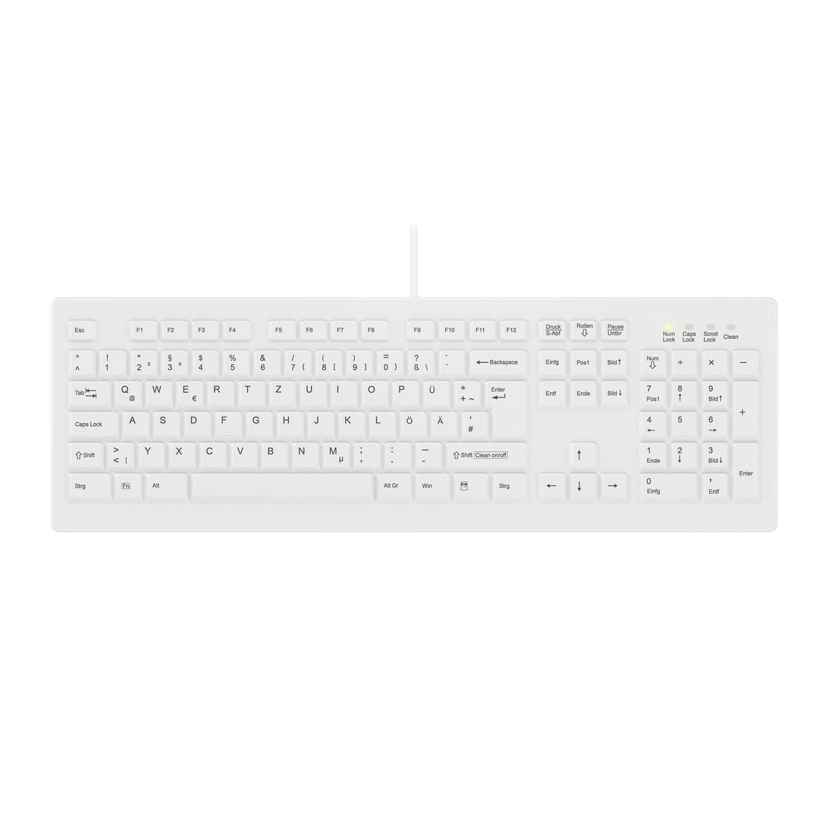 Contour Design Active Key AK-C8100F-UVS-W/GE tangentbord Medical USB QWERTZ tyska Vit