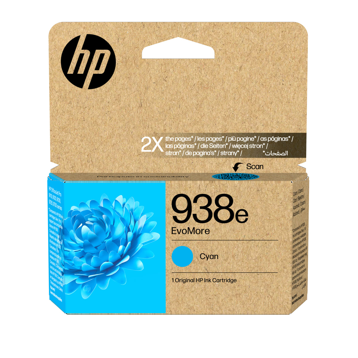 HP 938e EvoMore cyan originalbläckpatron