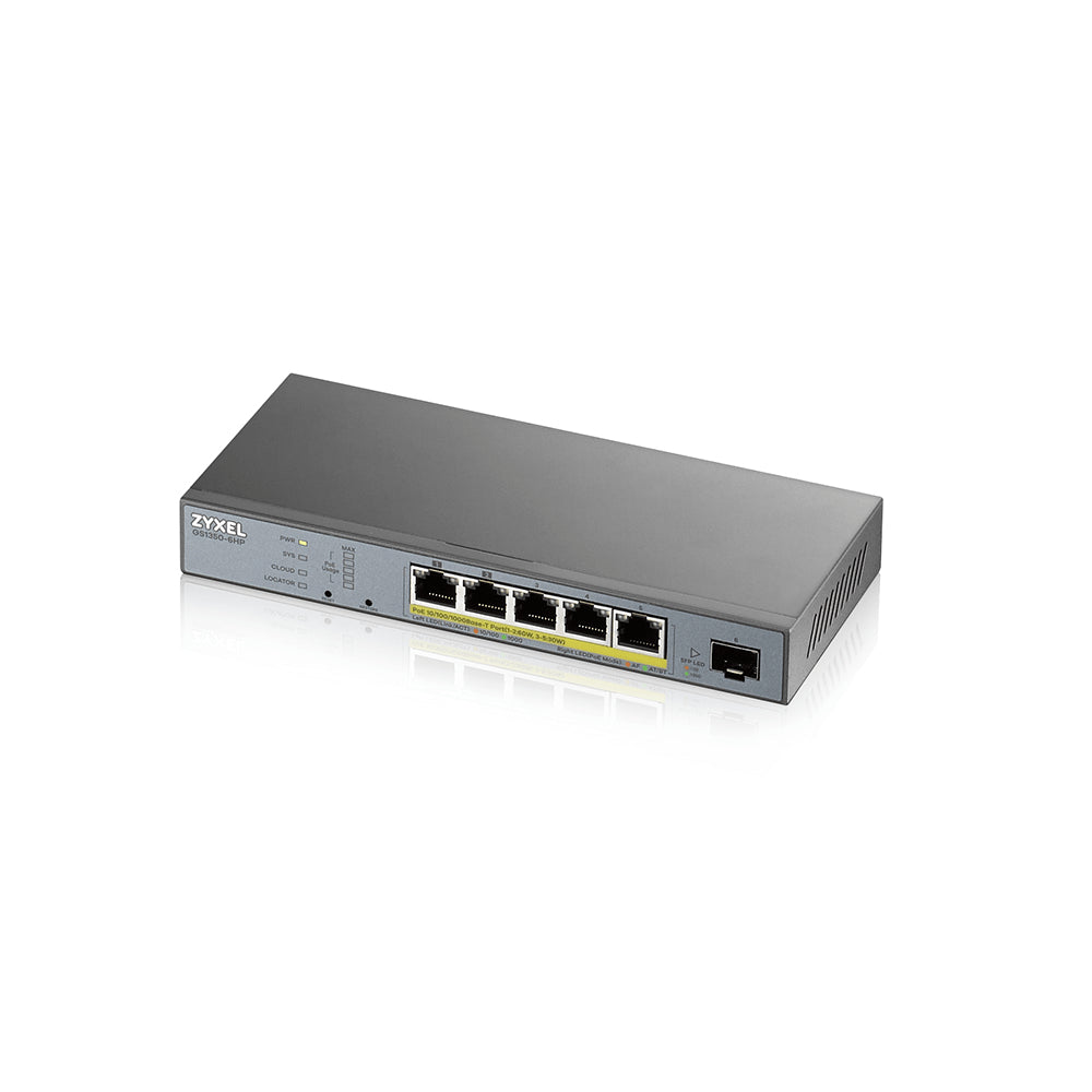 Zyxel GS1350-6HP-EU0101F nätverksswitchar hanterad L2 Gigabit Ethernet (10/100/1000)