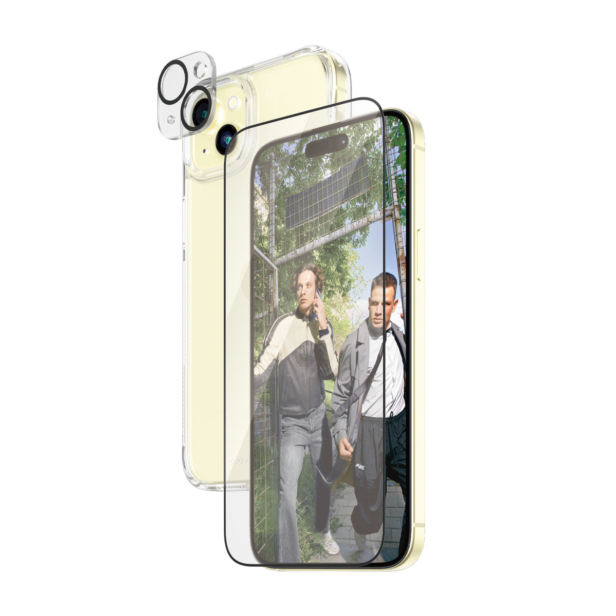 PanzerGlass 3-in-1 Bundle iPhone 15 Plus Genomskinligt skärmskydd Apple