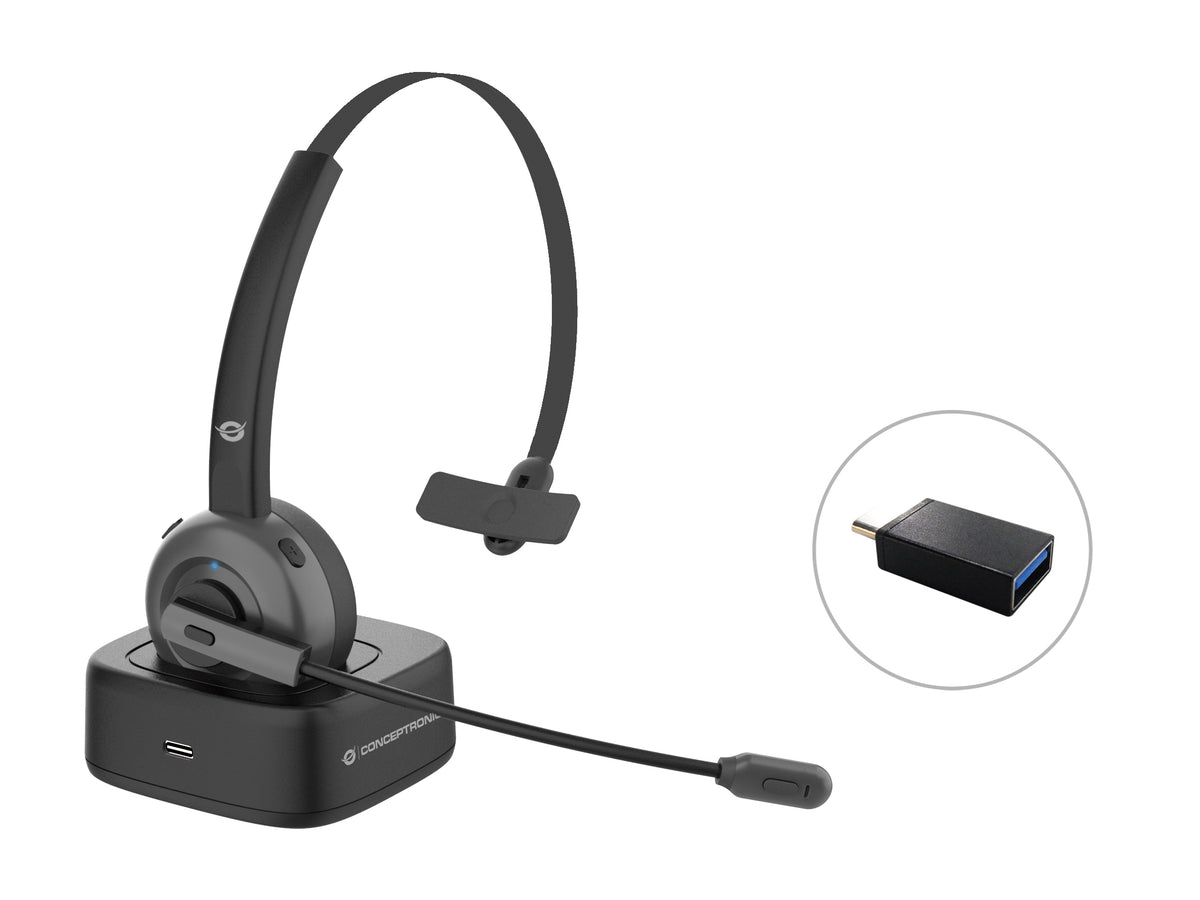 Conceptronic POLONA03BD hörlur och headset Trådlös Huvudband Kontor/callcenter